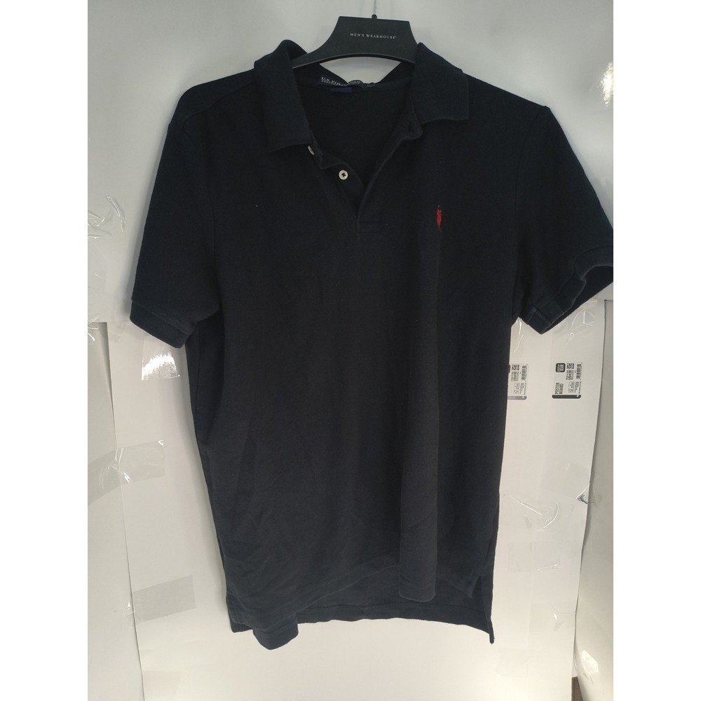 US Polo Assn Mens Polo Shirt Large Black Short Sleeve Classic Logo Casual
